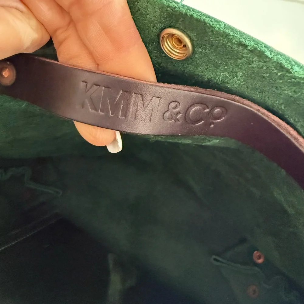 KMM & Co. handmade in USA mini leather tote-green cheaha - Picture 3 of 6